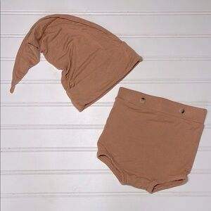 KATE QUINN Bamboo Sad Beige Bummies & Hat Matching Set
